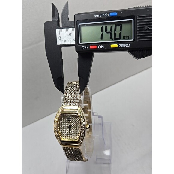 Victoria Wieck Gold Tone Pave Crystal Watch New Battery Womens Quartz Bracelet - Picture 6 of 10